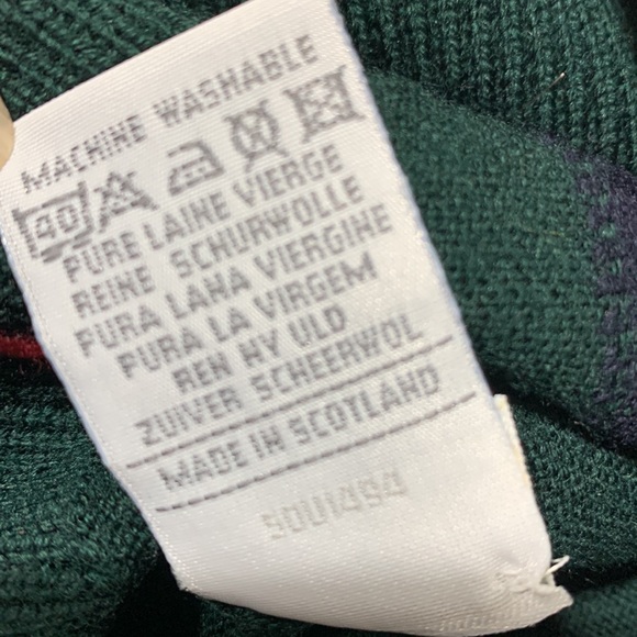 PRINGLE of SCOTLAND argyle pure wool sweater crewneck longsleeves men’s Large - Picture 6 of 10